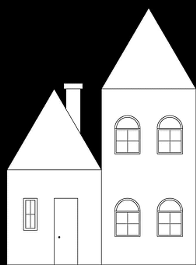 Minimalist Blackand White House Illustration