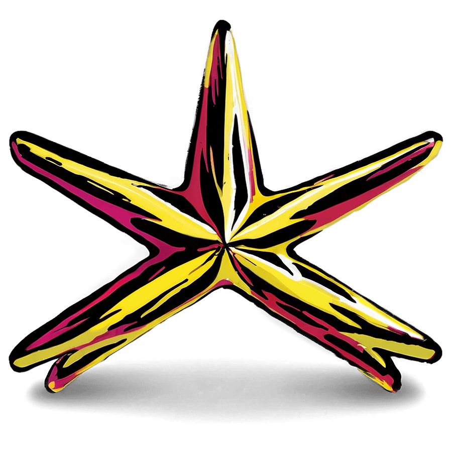Yellow Star Outline PNG 05252024