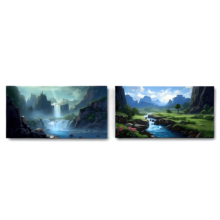 Fantasy Landscape Painting PNG voh