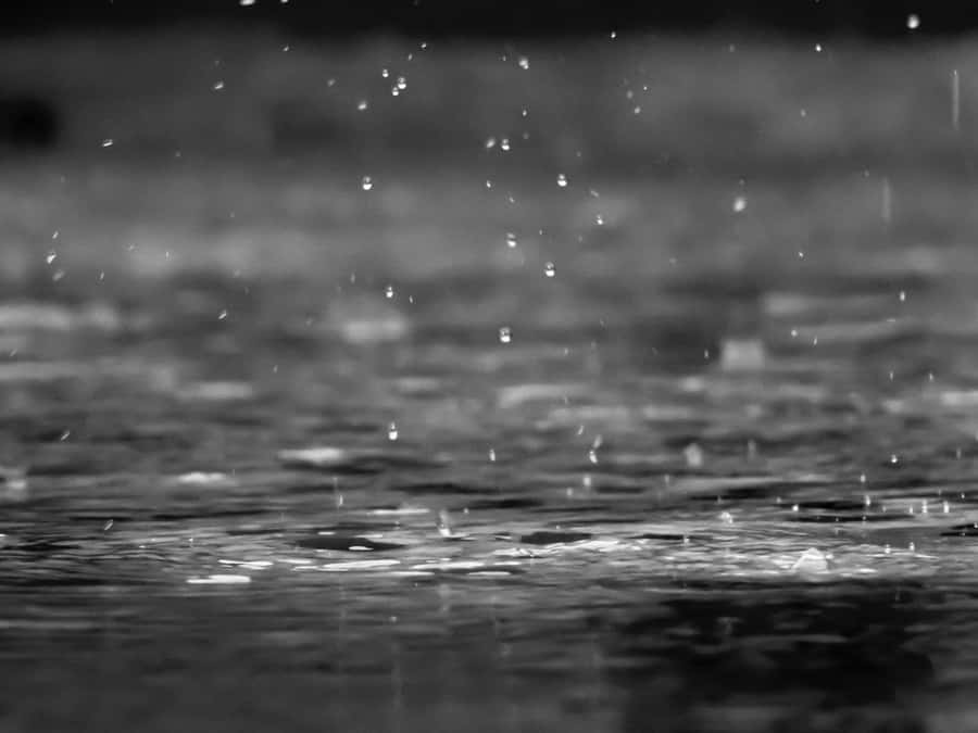 Monochrom_ Regentropfen_ Aufprall_ Wasser_ Oberfläche