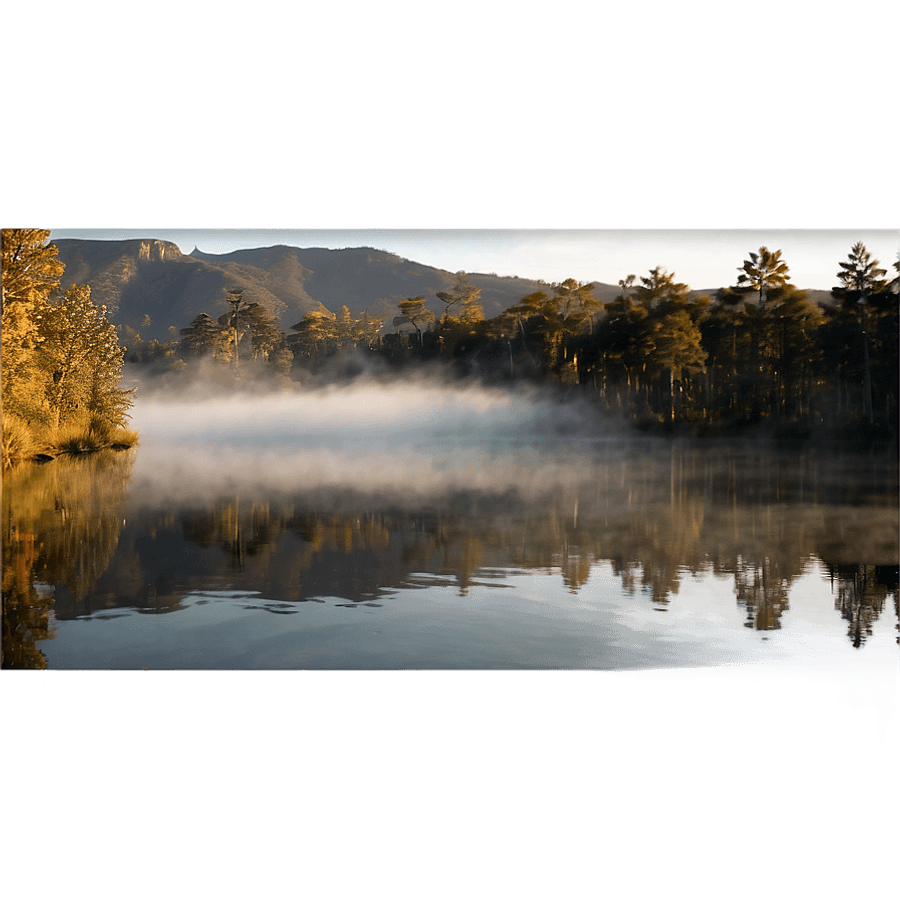 Morning Lake Mist PNG 1