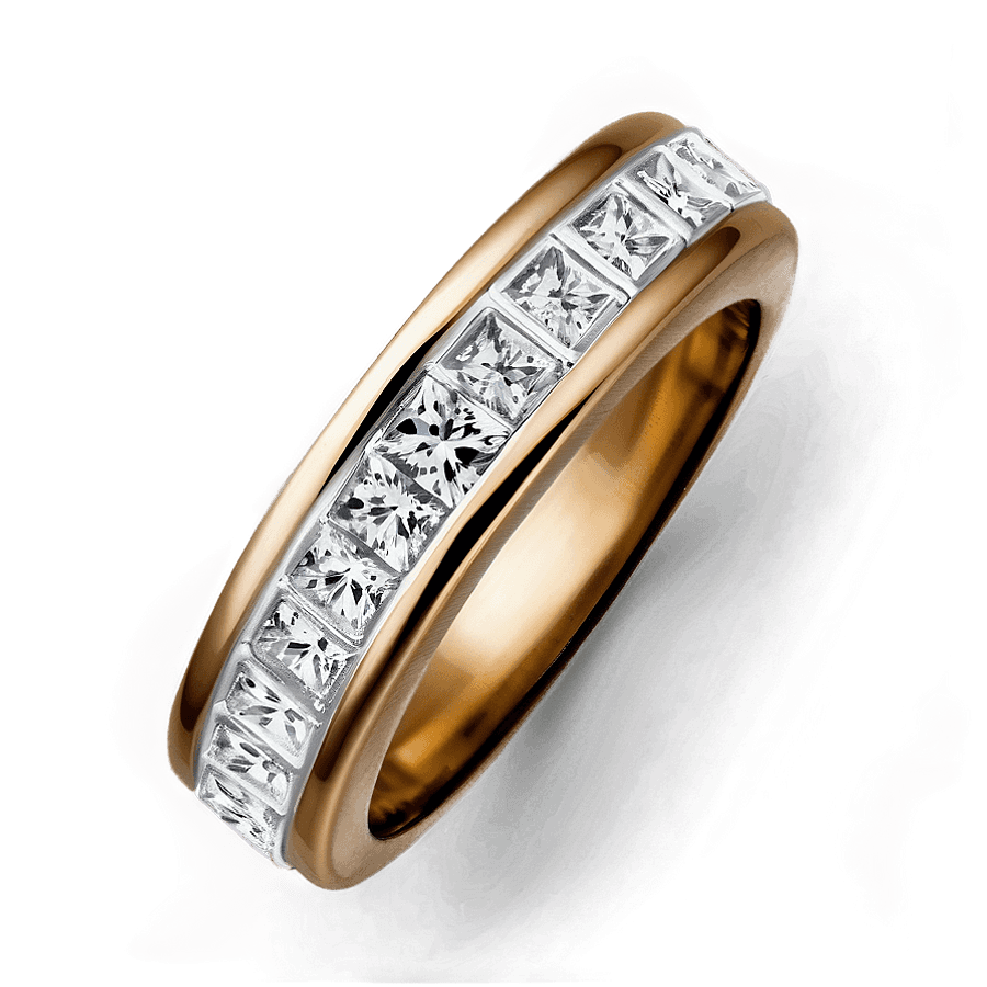 Princess Cut Wedding Ring PNG 81