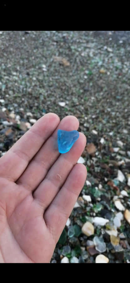 Lillebillede af havglas i blå farve