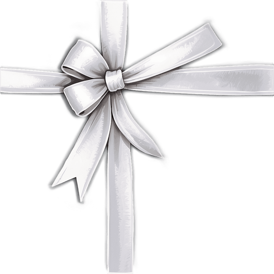 White Bow for Gift Wrapping PNG eax