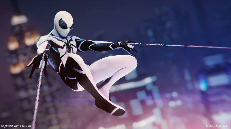 SpiderMan hvidt edderkoppespind kommer ud.