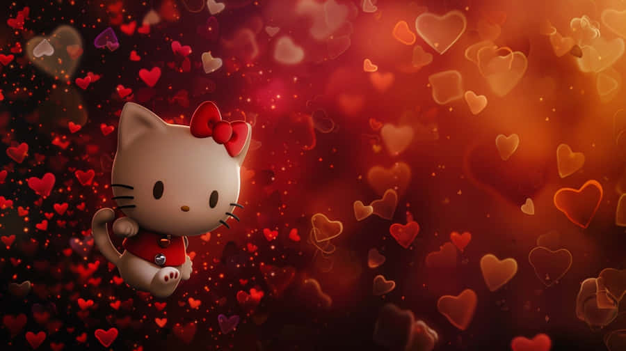 Hello Kitty Valentinstag Herzen Hintergrund