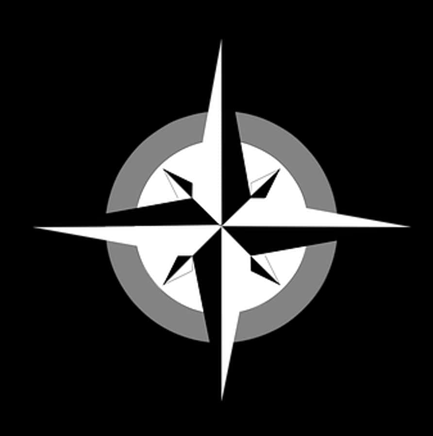 Blackand White Compass Graphic