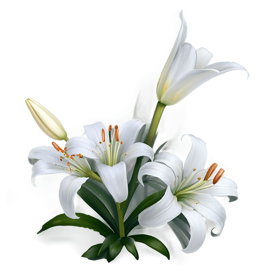 Angelic White Lily PNG nda80