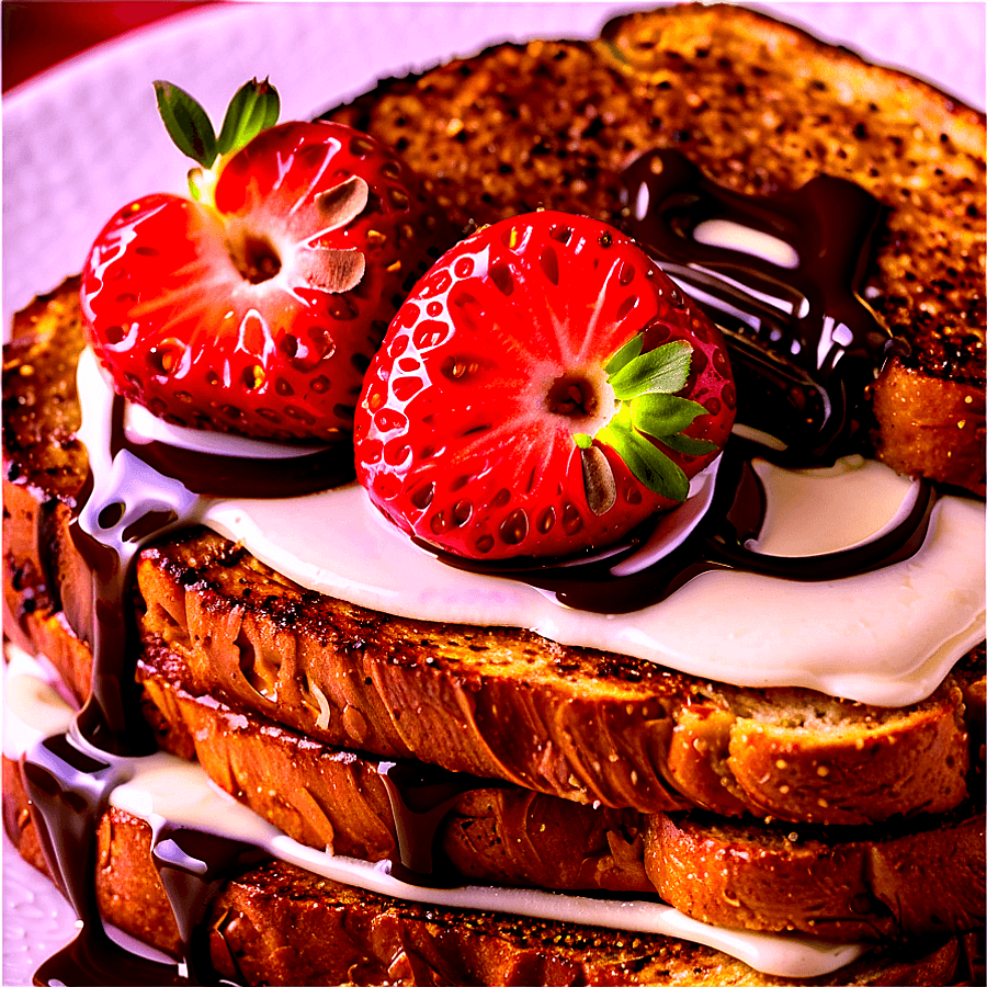 Chocolate Strawberry French Toast PNG 06112024