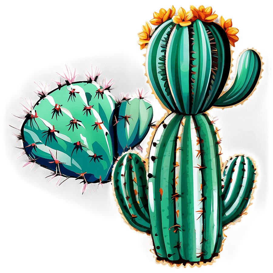 Vintage Cactus Sketch PNG pys10