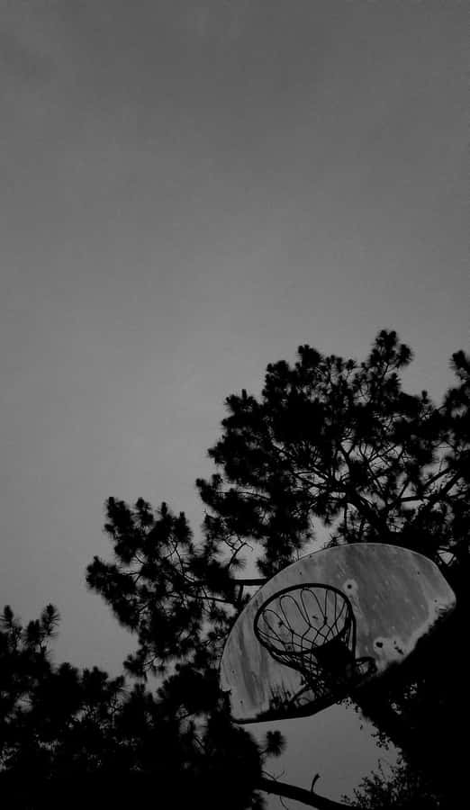 Silhueta de Cesta de Basquete no Céu