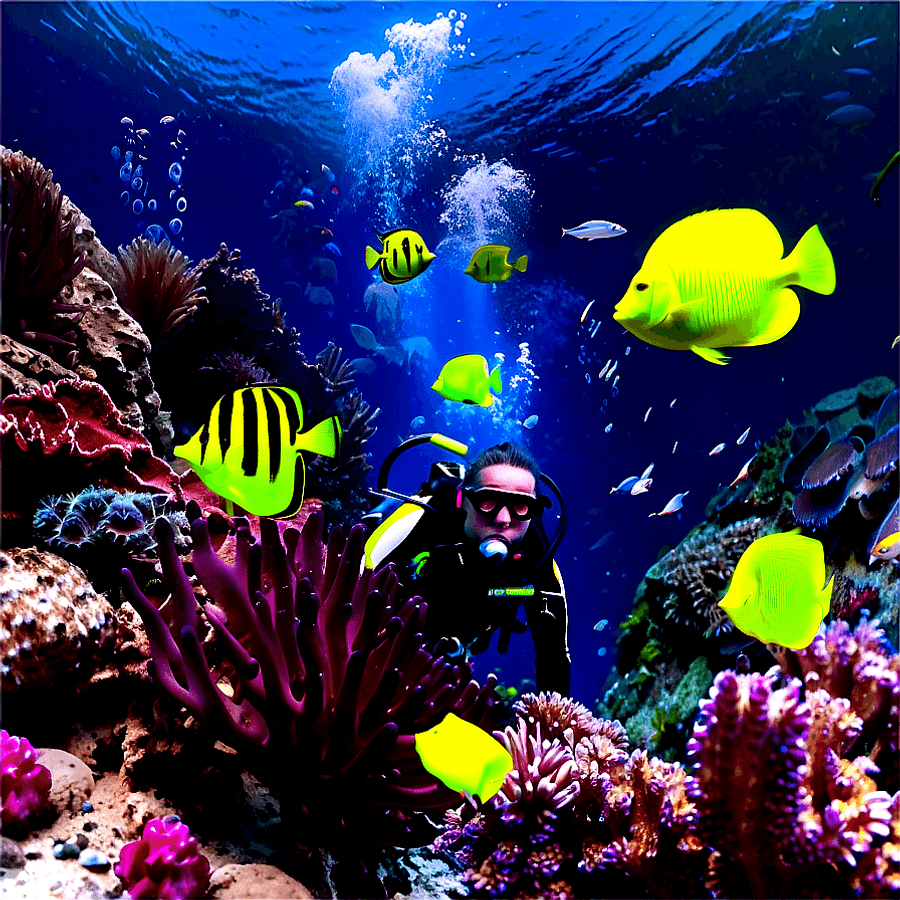 Scuba Diving on Vacation PNG aiw