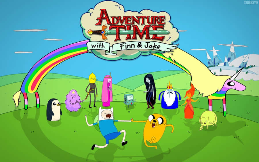 Adventure Time Cast auf grünen Hügeln