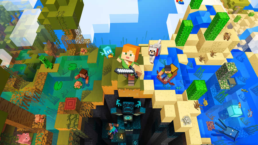 Colagem de Aventura do Minecraft