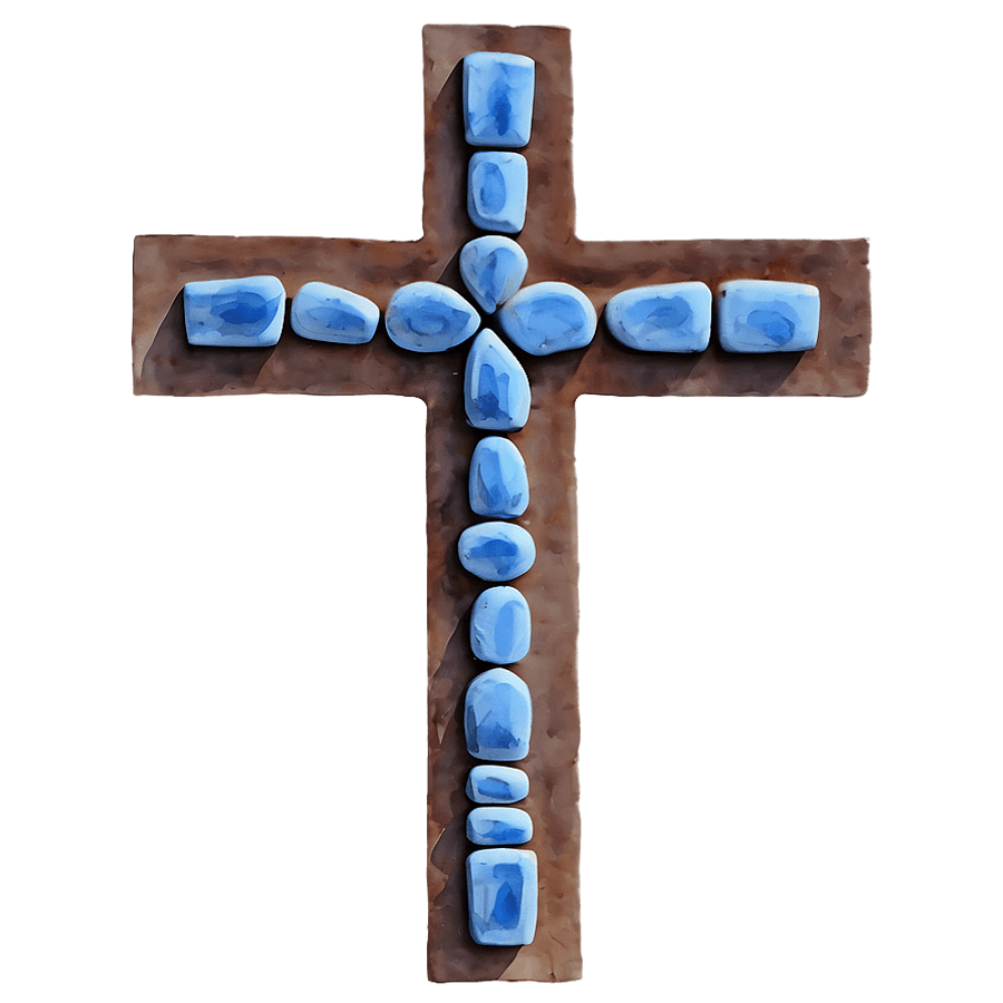 Watercolor Blue Cross PNG 06292024