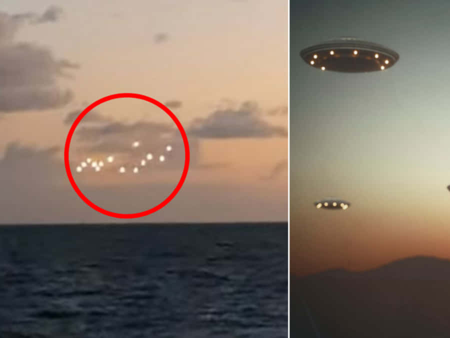 Imagemde Avistamentos Reais de OVNIs no mar e nas montanhas.