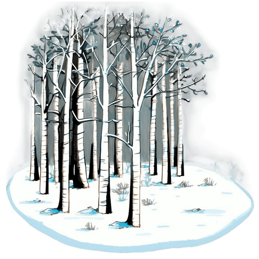 Winter Trees and Full Moon PNG 81