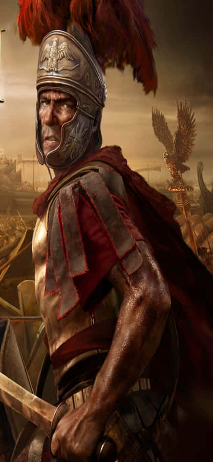 Kæmper episk kampe i Total War Rome 2 på Iphone Xs.