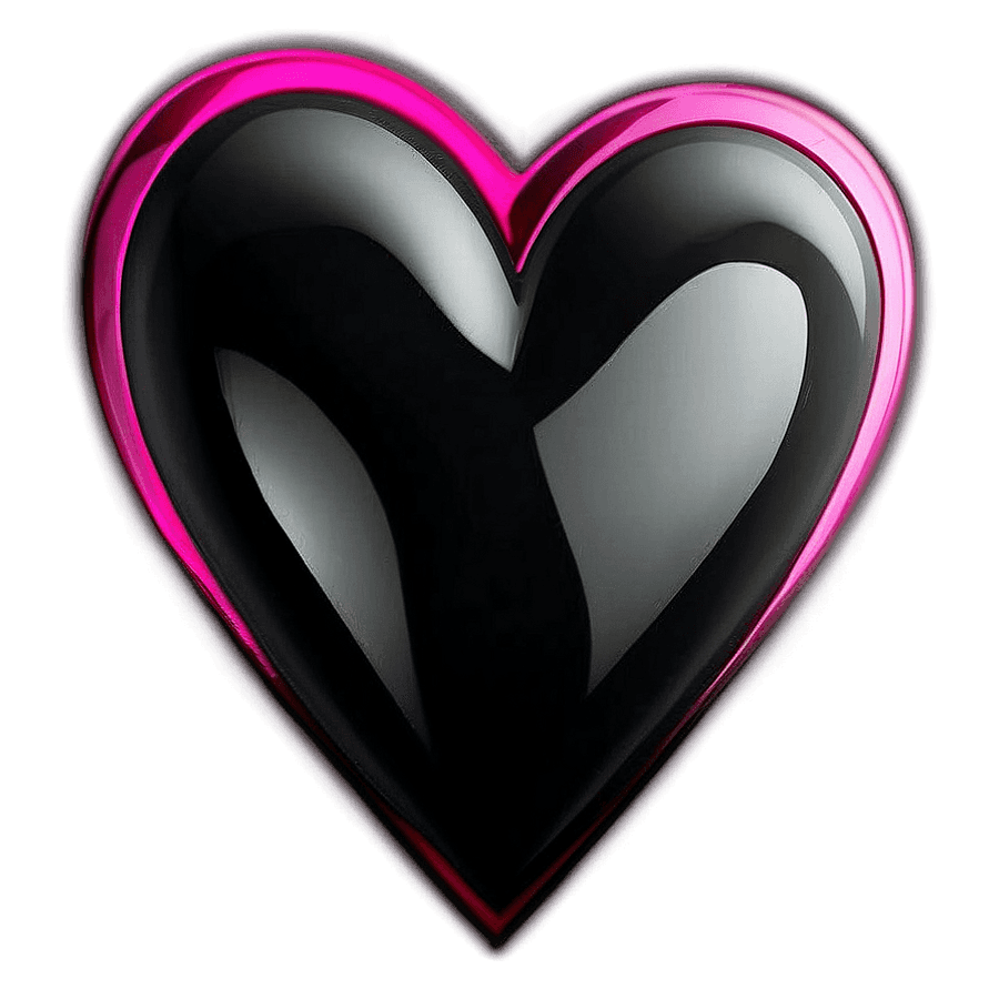 Black Pink Heart Icon PNG 06242024