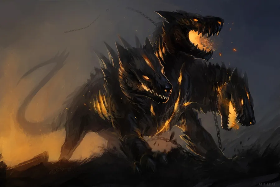Cerberus Black Fire wallpaper