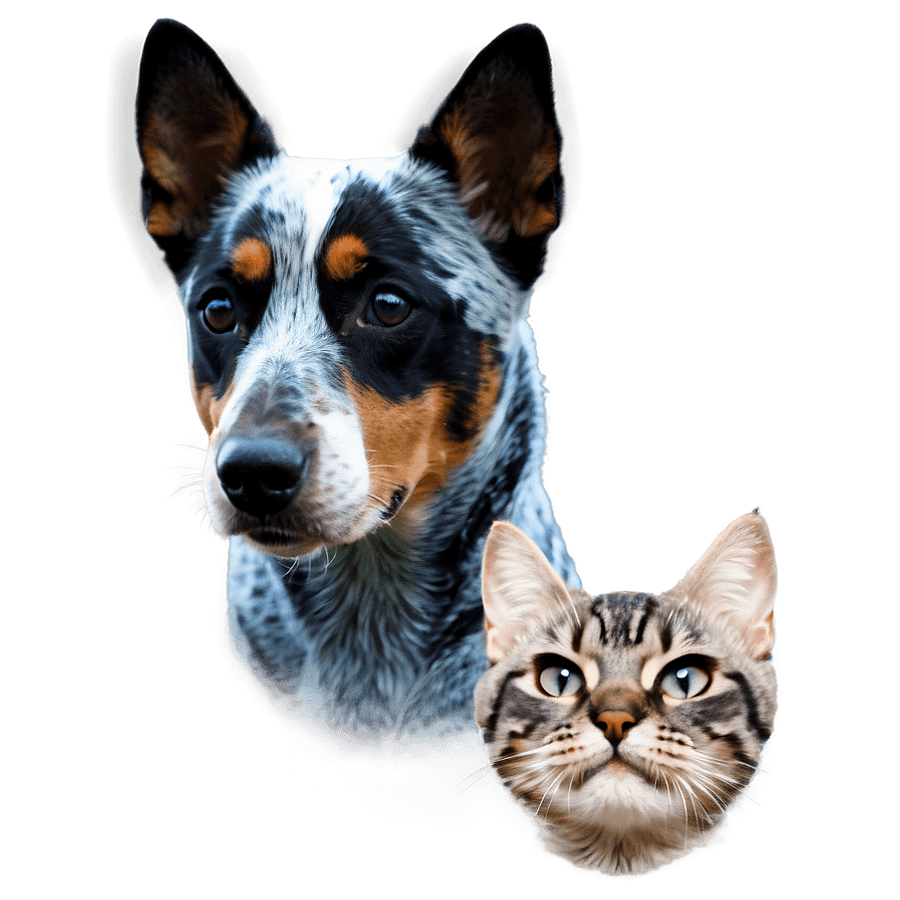 Blue Heeler and Cat PNG ugj