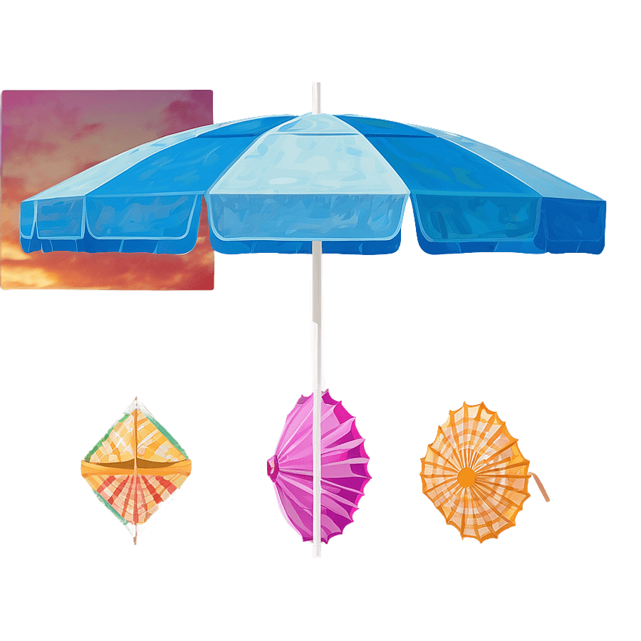 Sunset Beach Umbrella PNG yam