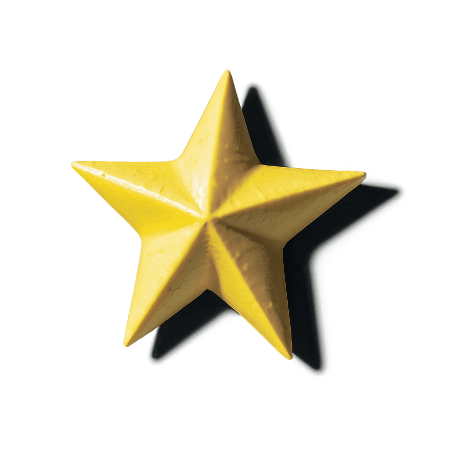 Yellow Star Print PNG 20