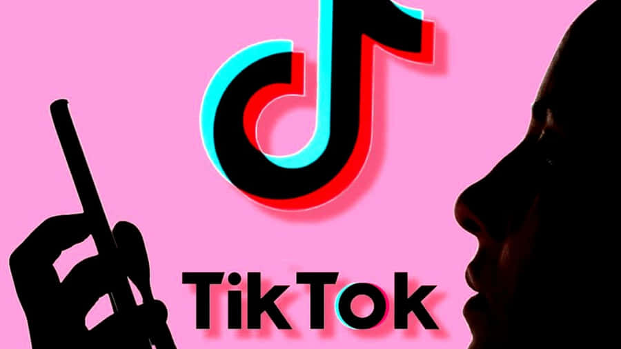 "Tiktok-logo med en silhuet af en person, der holder en telefon"
