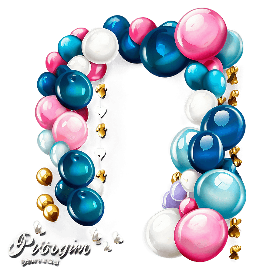 Elegant Wedding Balloon Garland PNG kae7