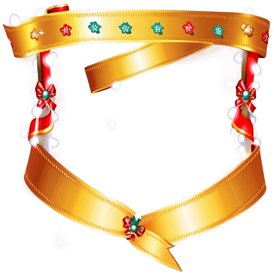 Christmas Ribbon Banner PNG hbb12