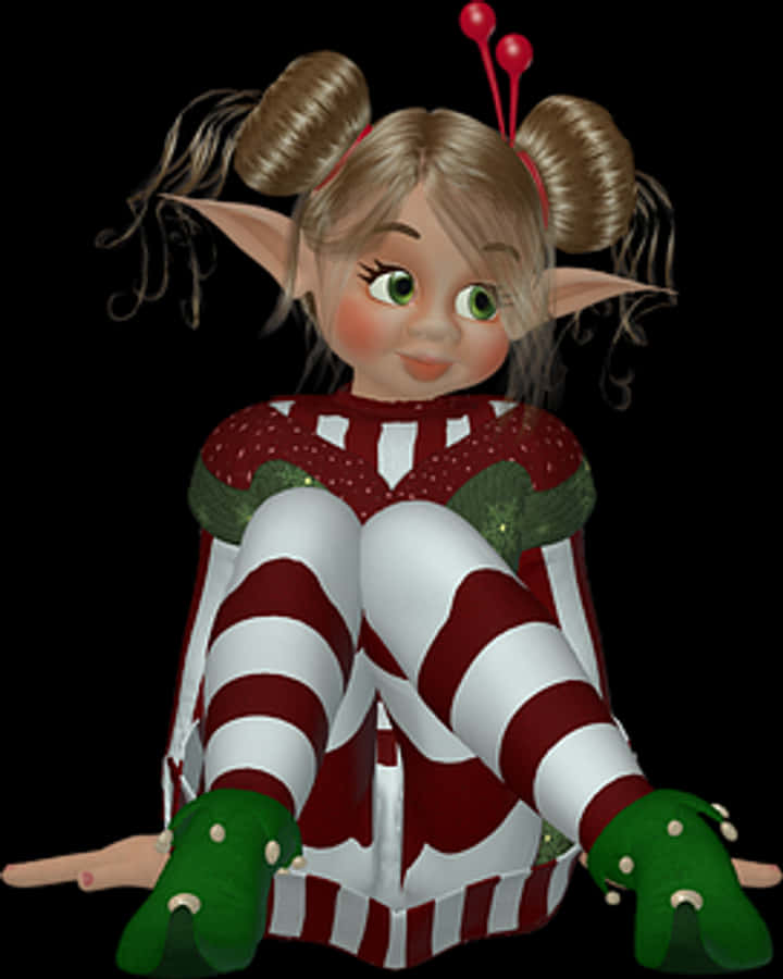 Cute Cartoon Elf Girl