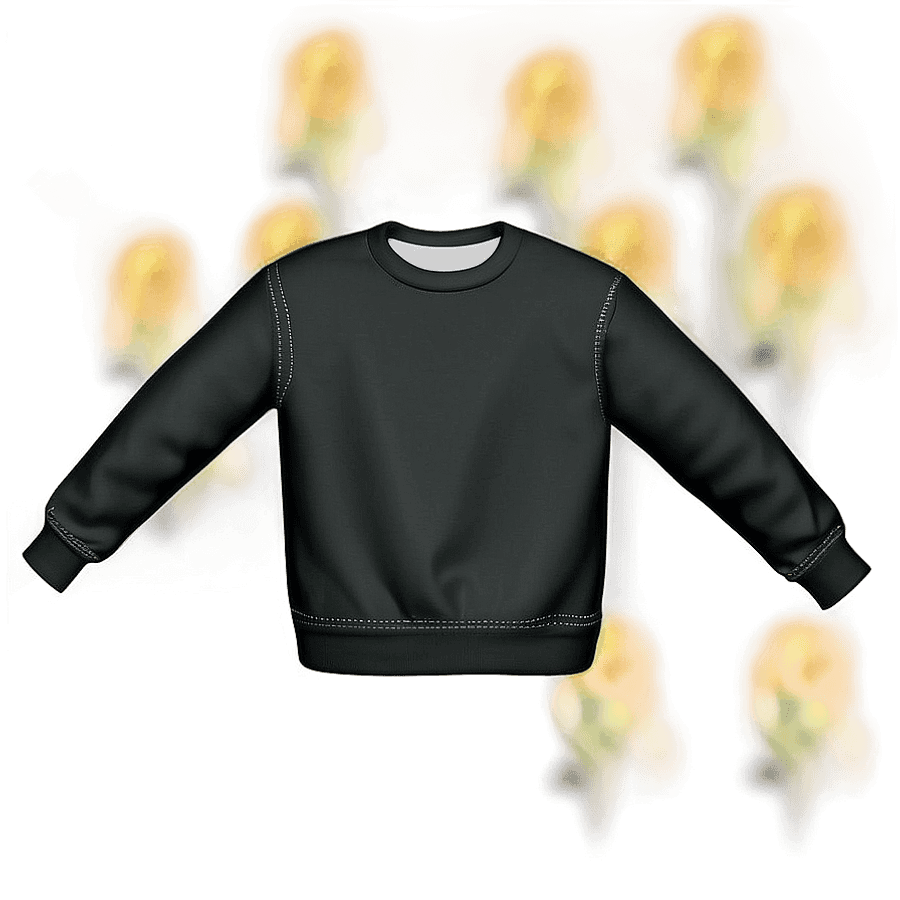 Minimalist Plain Black Sweatshirt PNG 06272024