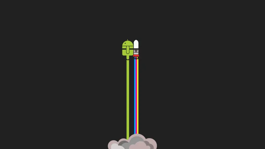 Minimalist Android Rocket wallpaper.