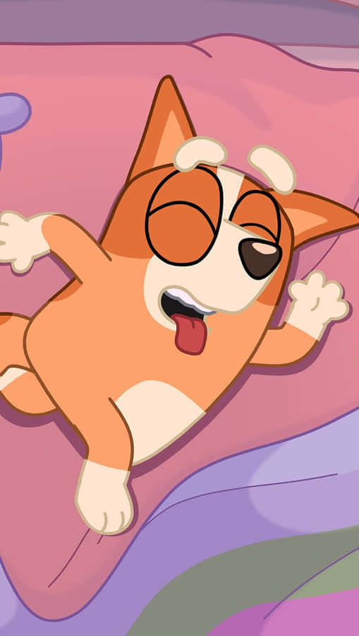 Personagem Bluey Dormindo na Cama