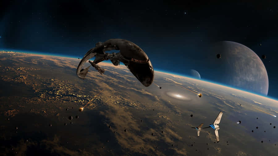 Scena di Battaglia Spaziale di Star Wars