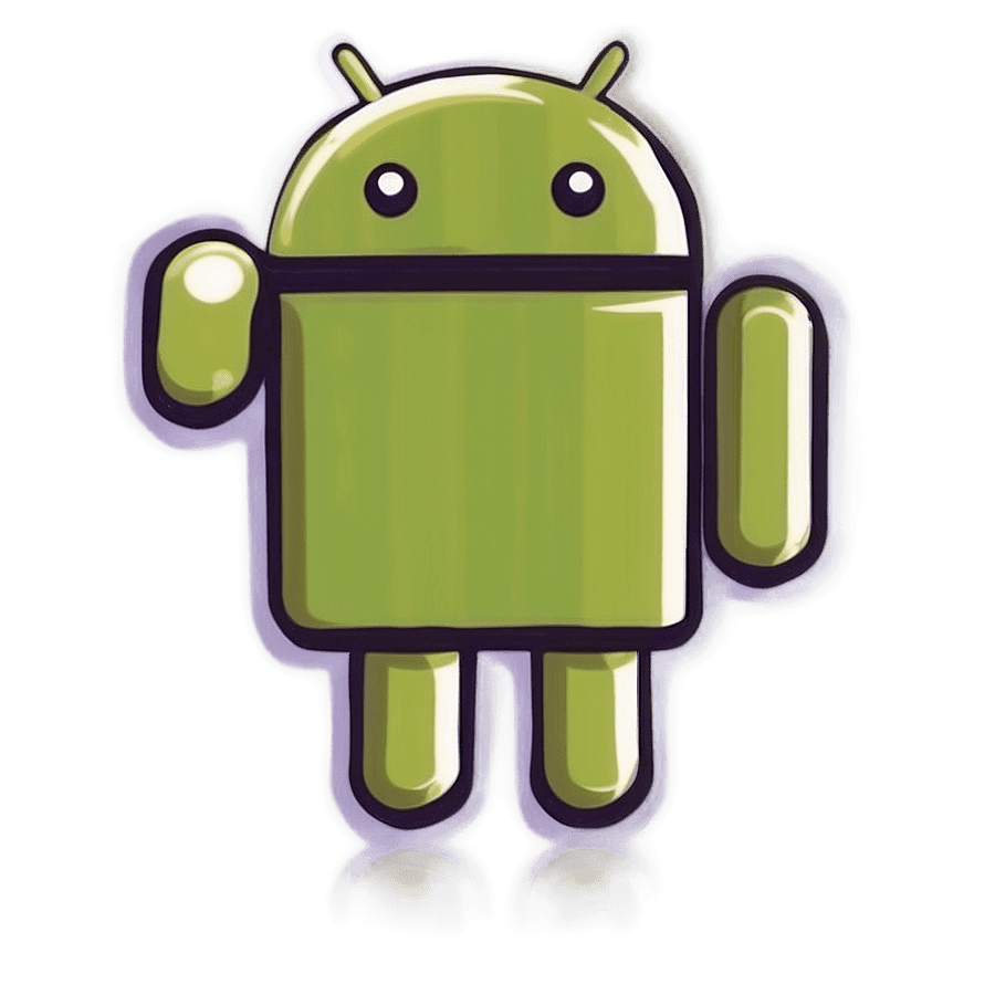 Minimalist Android Logo Art PNG wmn89