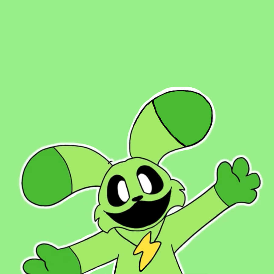 Cartoon de Criatura Verde Feliz