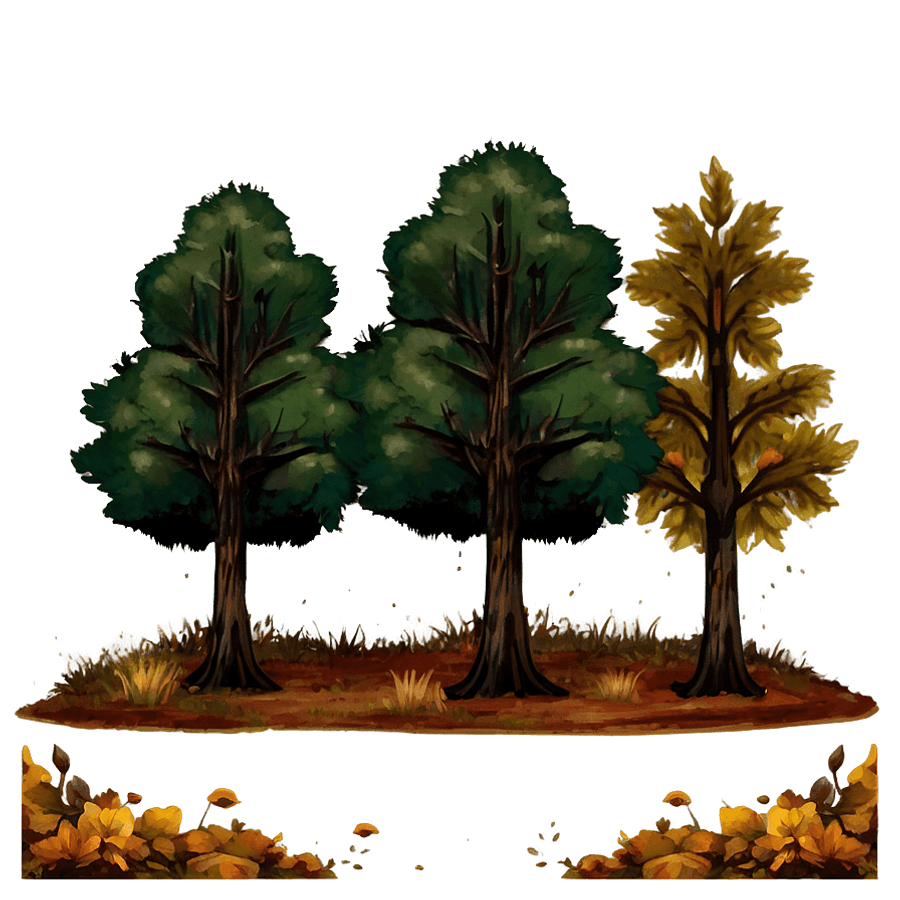 Rustic Autumn Trees Scene PNG 87