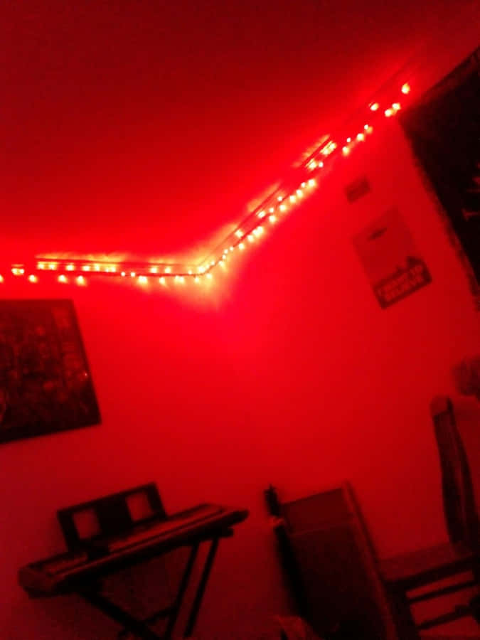 Estética do Quarto com Brilho Vermelho