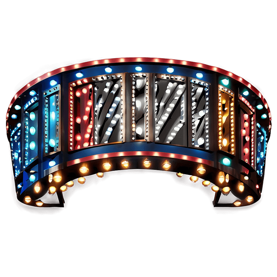 Retro Cinema Marquee Lights PNG cwf54