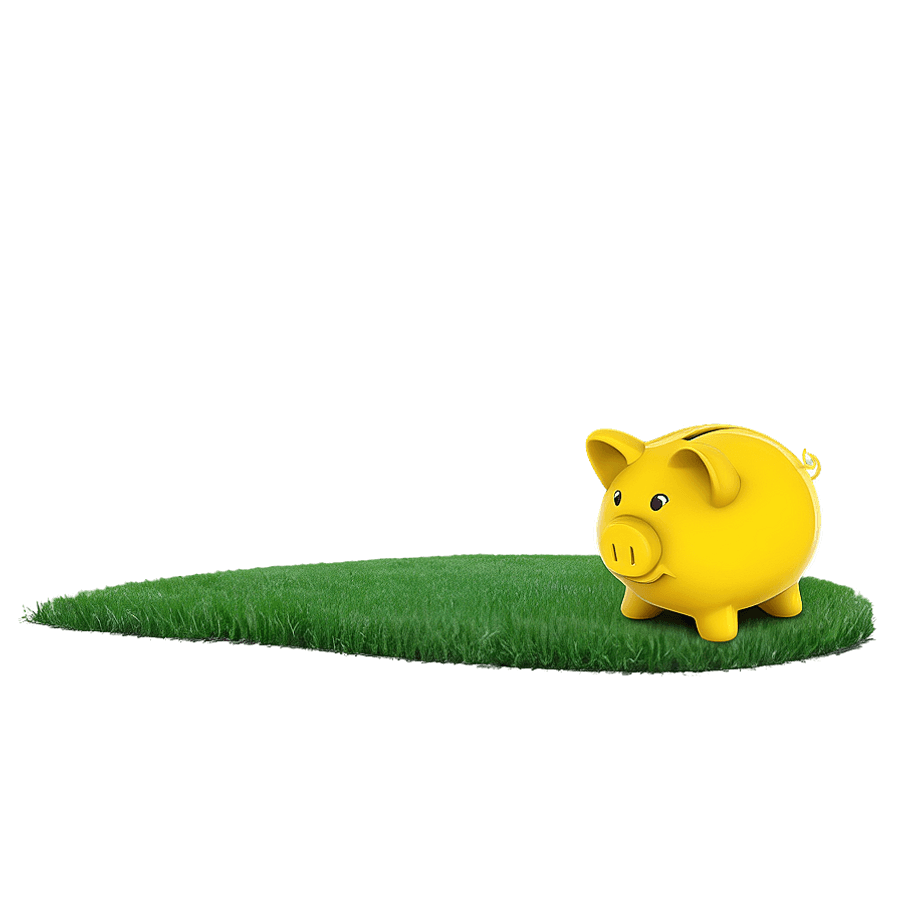 Piggy Bank in Grass PNG fuf77