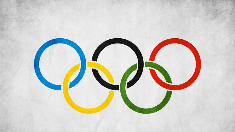 Olympiske logo i hvit bakgrunn