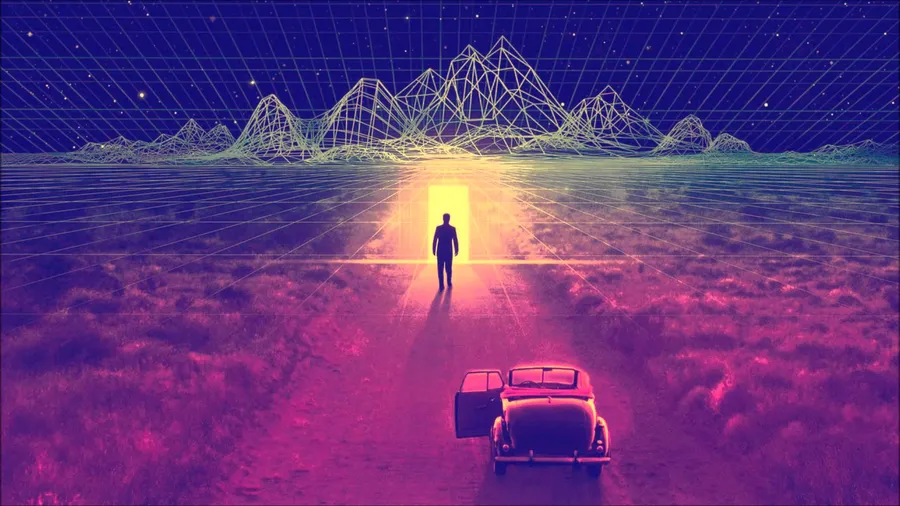 Synthwave background