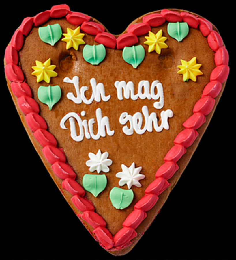 Decorated Gingerbread Heartwith Message