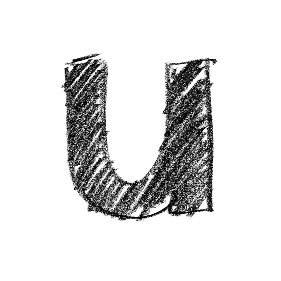 Handwritten Style Letter U