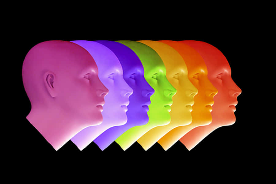 Colorful Profile Headsin Row