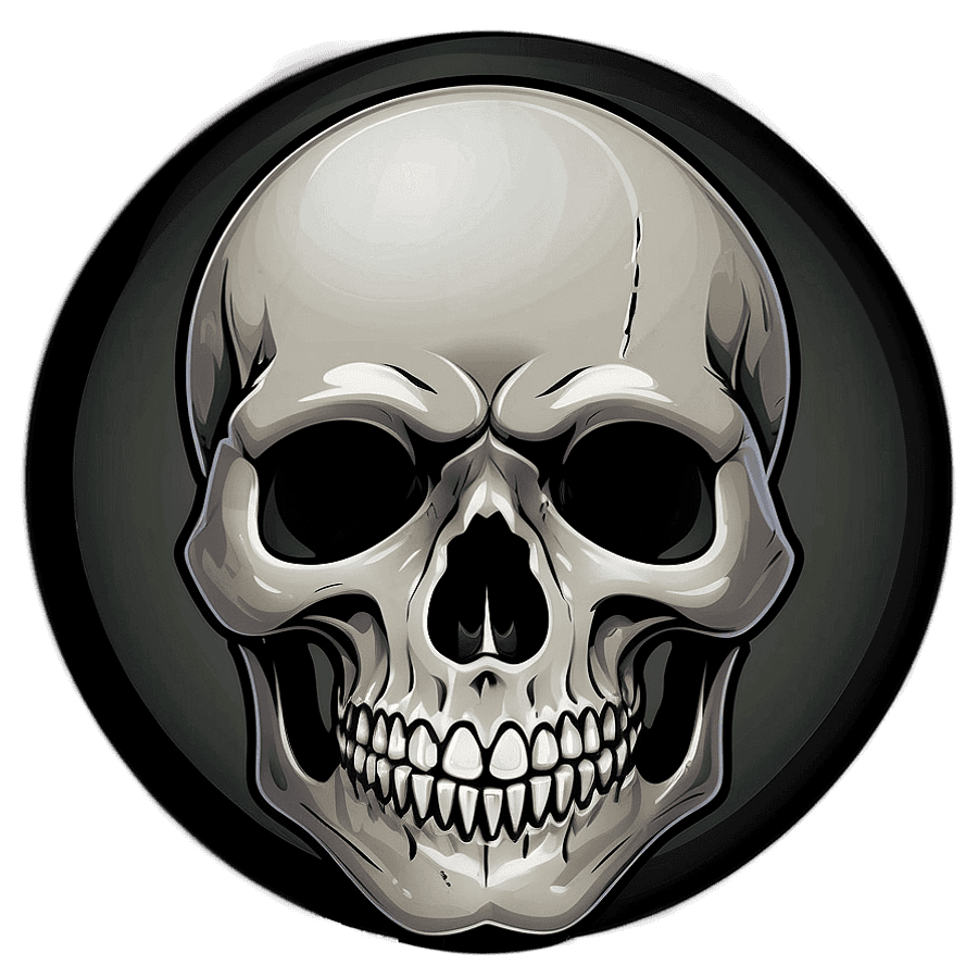 Skull Design Circle Sticker PNG wao