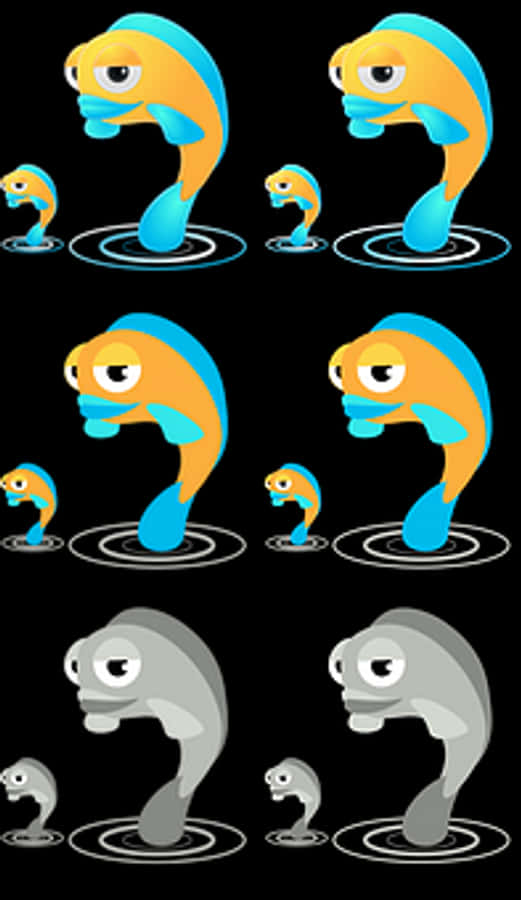 Colorful Fish Evolution Sequence