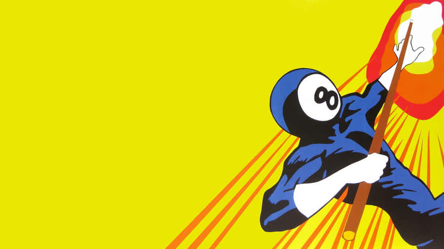 Ilustração do Super-Herói Bola 8 Voando