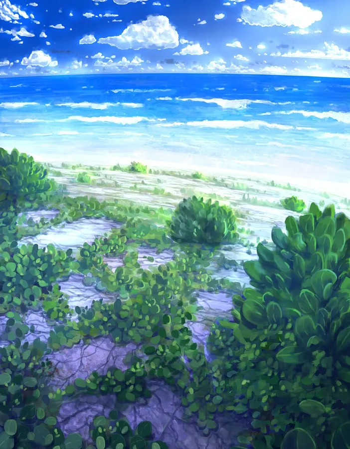 Anime Beach Background